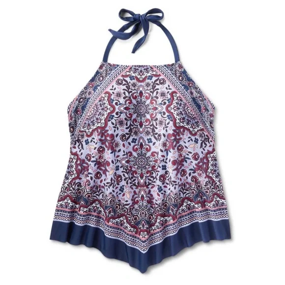 NWT Kona Sol Women’s Plus Size Halter Cinch Tankini Top - Picture 3 of 6